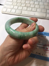 Load image into Gallery viewer, 57.5mm Certified Type A 100% Natural sunny green yellow white Jadeite bangle PC163-8119
