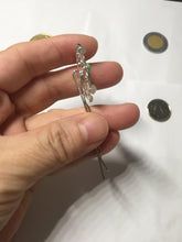 Load image into Gallery viewer, 100% natural Type A sunny green red white Jadeite Bead flower hair clip PD167
