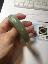 Load image into Gallery viewer, 51mm Certified 100% Natural icy waery light green/yellow/gray nephrite jade bangle HN37-3595
