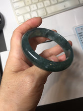 Load image into Gallery viewer, 56.2mm Certified Type A 100% Natural icy watery dark green/blue/gray/black Guatemala Jadeite bangle BH232-0259
