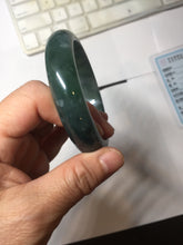 Load image into Gallery viewer, 56.2mm Certified Type A 100% Natural icy watery dark green/blue/gray/black Guatemala Jadeite bangle BH232-0259
