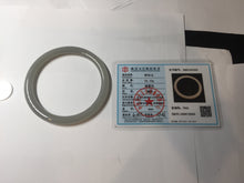 Load image into Gallery viewer, 59.4mm Certified 100% Natural gray black(灰冰) flat round cut nephrite jade bangle HN38-3593
