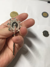 Load image into Gallery viewer, 100% natural Type A sunny green red white Jadeite Bead flower hair clip PD167
