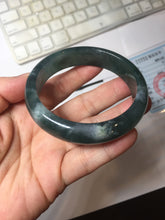 Load image into Gallery viewer, 56.2mm Certified Type A 100% Natural icy watery dark green/blue/gray/black Guatemala Jadeite bangle BH232-0259
