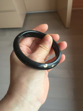Load image into Gallery viewer, 57.3mm 100% Natural dark green/black meteorite Stellar Night sky nephrite bangle HN85-7610
