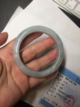Load image into Gallery viewer, 55.2mm Certified Type A 100% Natural light green Jadeite Jade bangle E91-9415

