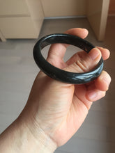 Load image into Gallery viewer, 57.3mm 100% Natural dark green/black meteorite Stellar Night sky nephrite bangle HN85-7610

