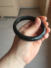 Load image into Gallery viewer, 57.3mm 100% Natural dark green/black meteorite Stellar Night sky nephrite bangle HN85-7610
