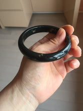 Load image into Gallery viewer, 57.3mm 100% Natural dark green/black meteorite Stellar Night sky nephrite bangle HN85-7610
