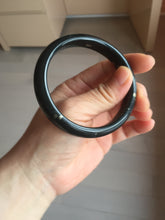 Load image into Gallery viewer, 57.3mm 100% Natural dark green/black meteorite Stellar Night sky nephrite bangle HN85-7610
