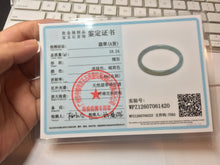Load image into Gallery viewer, 56mm Type A 100% Natural Light Green/Gray/Black/Brown “Reed Flowers &amp; Snow” Guatemala Slim Round Cut Jadeite Bangle PJ127-1420
