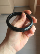 Load image into Gallery viewer, 57.3mm 100% Natural dark green/black meteorite Stellar Night sky nephrite bangle HN85-7610
