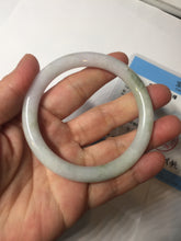 Load image into Gallery viewer, 56mm Certified Type A 100% Natural light green purple(春带彩) round cut jadeite Jade bangle AA81-4938

