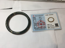 Load image into Gallery viewer, 60.9mm 100% Natural Dark Green/Black Meteorite Star Night Sky Galaxy Round Cut Nephrite Bangle HK3-0558
