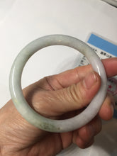 Load image into Gallery viewer, 56mm Certified Type A 100% Natural light green purple(春带彩) round cut jadeite Jade bangle AA81-4938
