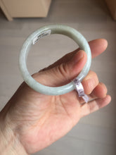 Load image into Gallery viewer, 50.5mm Certified Type A 100% Natural sunny green/white Oval Jadeite Jade bangle F115-0086
