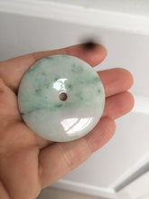 Load image into Gallery viewer, 100% Natural sunny green/pink/purple tropical beach jadeite Jade Safety Guardian Button(donut) Pendant/worry stone X123
