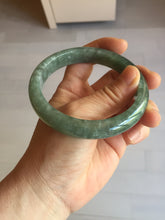 Load image into Gallery viewer, 61.2mm certified type A 100% Natural oily dark green gray black with flying snow Jadeite jade bangle PC208-7672
