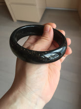 Load image into Gallery viewer, 60mm 100% Natural dark green/black meteorite Stellar Night sky nephrite bangle HN84-1264

