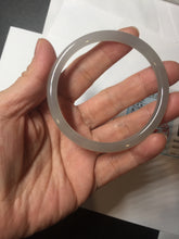 Load image into Gallery viewer, 55mm Certified 100% Natural gray black(灰冰) slim round cut nephrite jade bangle HN39-9112
