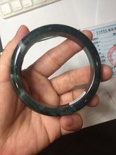 Load image into Gallery viewer, 56.4mm Certified Type A 100% Natural icy watery dark green/blue/gray/black Guatemala Jadeite bangle BH233-0257
