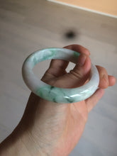 Load image into Gallery viewer, 56.4 mm certificated Type A 100% Natural sunny green/white/purple Jadeite Jade bangle S59-4130
