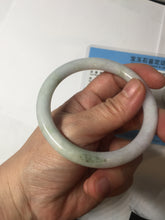 Load image into Gallery viewer, 56mm Certified Type A 100% Natural light green purple(春带彩) round cut jadeite Jade bangle AA81-4938
