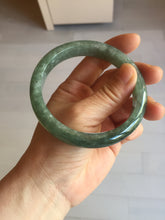 Load image into Gallery viewer, 61.2mm certified type A 100% Natural oily dark green gray black with flying snow Jadeite jade bangle PC208-7672
