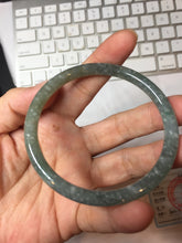 Load image into Gallery viewer, 56mm Type A 100% Natural Light Green/Gray/Black/Brown “Reed Flowers &amp; Snow” Guatemala Slim Round Cut Jadeite Bangle PJ127-1420
