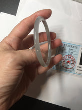 Load image into Gallery viewer, 55mm Certified 100% Natural gray black(灰冰) slim round cut nephrite jade bangle HN39-9112
