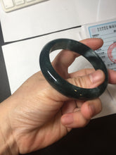 Load image into Gallery viewer, 56.4mm Certified Type A 100% Natural icy watery dark green/blue/gray/black Guatemala Jadeite bangle BH233-0257
