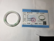 Load image into Gallery viewer, 54.3mm Certified Type A 100% Natural light green purple(春带彩) round cut jadeite Jade bangle AA82-4936
