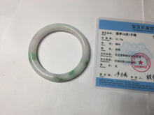 Load image into Gallery viewer, 54.3mm Certified Type A 100% Natural light green purple(春带彩) round cut jadeite Jade bangle AA82-4936
