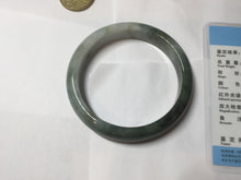 Load image into Gallery viewer, 58.2mm Certified Type A 100% Natural dark green gray black jadeite Jade bangle PD170-6281
