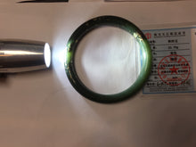 Load image into Gallery viewer, 60.9mm 100% Natural Dark Green/Black Meteorite Star Night Sky Galaxy Round Cut Nephrite Bangle HK3-0558
