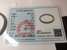 Load image into Gallery viewer, 56mm Type A 100% Natural Light Green/Gray/Black/Brown “Reed Flowers &amp; Snow” Guatemala Slim Round Cut Jadeite Bangle PJ128-1410
