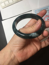 Load image into Gallery viewer, 56.4mm Certified Type A 100% Natural icy watery dark green/blue/gray/black Guatemala Jadeite bangle BH233-0257

