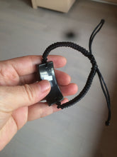 Load image into Gallery viewer, 100% natural type A black jadeite jade (mocui, 墨翠) rectangle bead/craft supplies AY78

