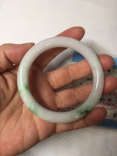 Load image into Gallery viewer, 54.3mm Certified Type A 100% Natural light green purple(春带彩) round cut jadeite Jade bangle AA82-4936
