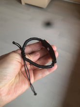 Load image into Gallery viewer, 100% natural type A black jadeite jade (mocui, 墨翠) rectangle bead/craft supplies AY78
