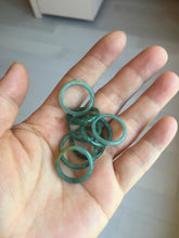 Load image into Gallery viewer, Size5 100% natural type A icy watery light green/blue/yellow/gray skinny Guatemala jadeite jade slim band ring AR105
