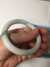 Load image into Gallery viewer, 54.3mm Certified Type A 100% Natural light green purple(春带彩) round cut jadeite Jade bangle AA82-4936
