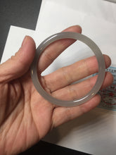 Load image into Gallery viewer, 55mm Certified 100% Natural gray black(灰冰) slim round cut nephrite jade bangle HN39-9112
