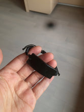 Load image into Gallery viewer, 100% natural type A black jadeite jade (mocui, 墨翠) rectangle bead/craft supplies AY78
