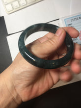 Load image into Gallery viewer, 56.4mm Certified Type A 100% Natural icy watery dark green/blue/gray/black Guatemala Jadeite bangle BH233-0257
