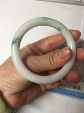 Load image into Gallery viewer, 54.3mm Certified Type A 100% Natural light green purple(春带彩) round cut jadeite Jade bangle AA82-4936
