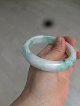 Load image into Gallery viewer, 56.4 mm certificated Type A 100% Natural sunny green/white/purple Jadeite Jade bangle S59-4130
