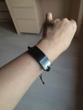 Load image into Gallery viewer, 100% natural type A black jadeite jade (mocui, 墨翠) rectangle bead/craft supplies AY78
