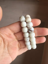 Load image into Gallery viewer, 10x8mm 100% Natural beige white brown vintage style  flying dandelions Osmanthus fragrans cake(桂花糕) nephrite Jade bead bracelet HT123
