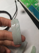 Load image into Gallery viewer, 100% natural type A yellow/white/green carved feather jadeite jade braided adjustable slider bracelet AX39
